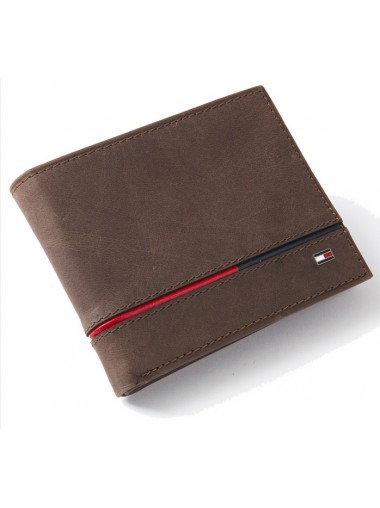 Tommy Hilfiger Men's Leather RFID Bifold Wallet - Brown